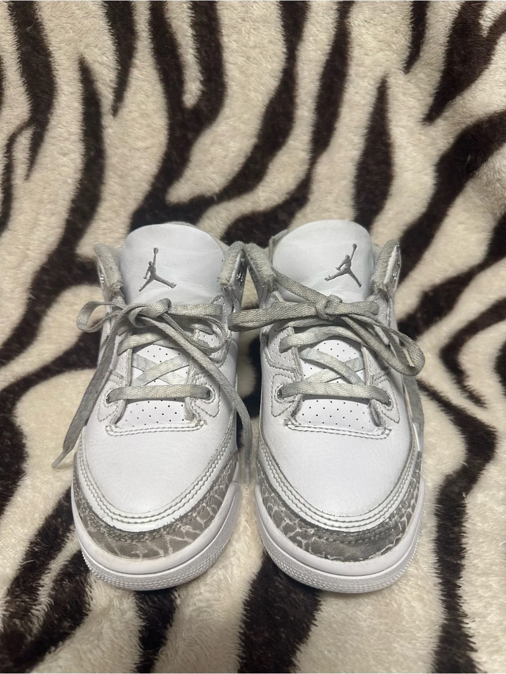 Nike Air Jordan Kids' White and Light Gray Jumpman Sneakers